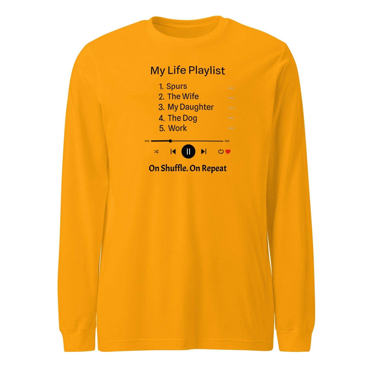 My Life Playlist Customisable Long Sleeve Tee - Game Yarns