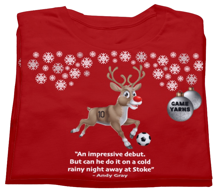Rudolph Away at Stoke t-shirt by Game Yarns