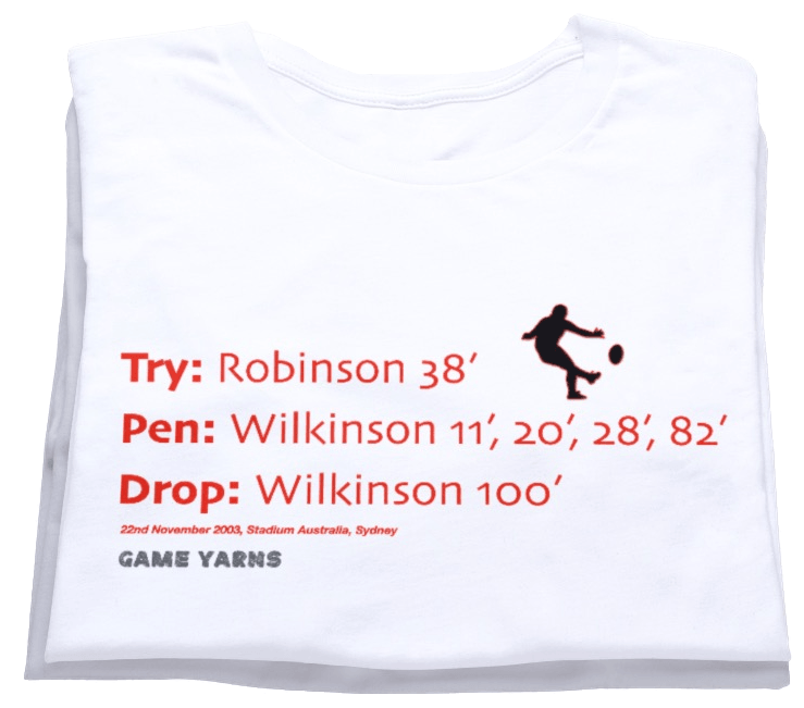 Rugby World Cup Final 2003 England Winners Game Yarns T-shirt