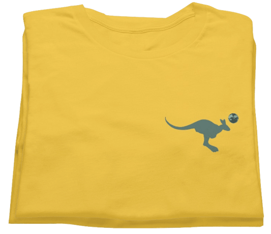 Game Yarns Socceroos kangaroo header t-shirt.