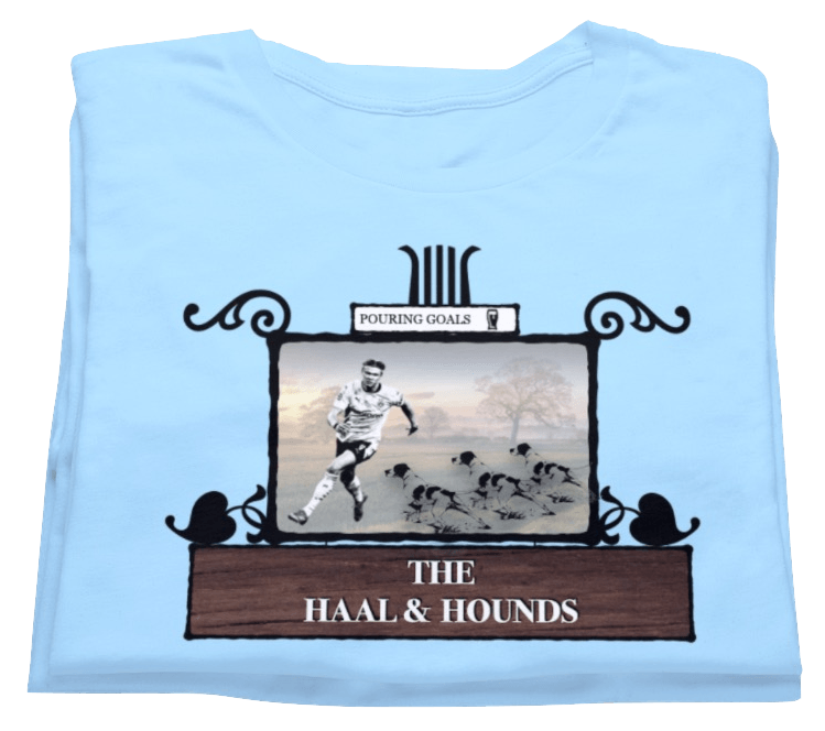 The Haaland Hounds Pub Sign Game Yarns T-shirt 