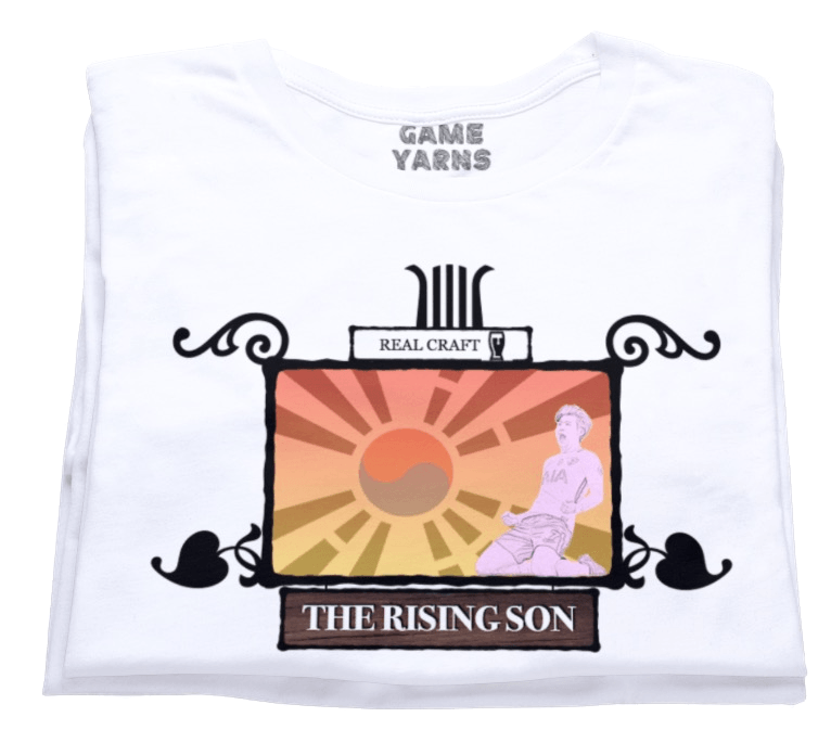 The Rising Son Pub sign by Game Yarns t-shirt