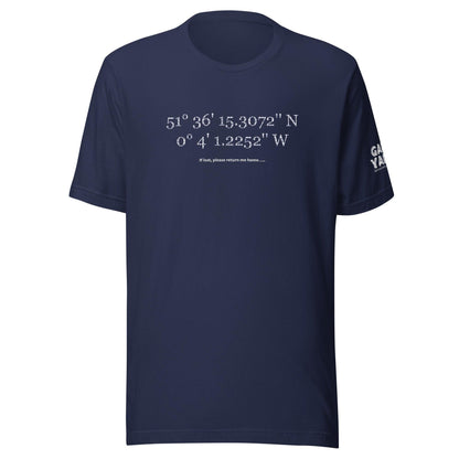 If lost please return to home. Spurs fans GPS location for happiness. Football T-shirt by Game Yarns