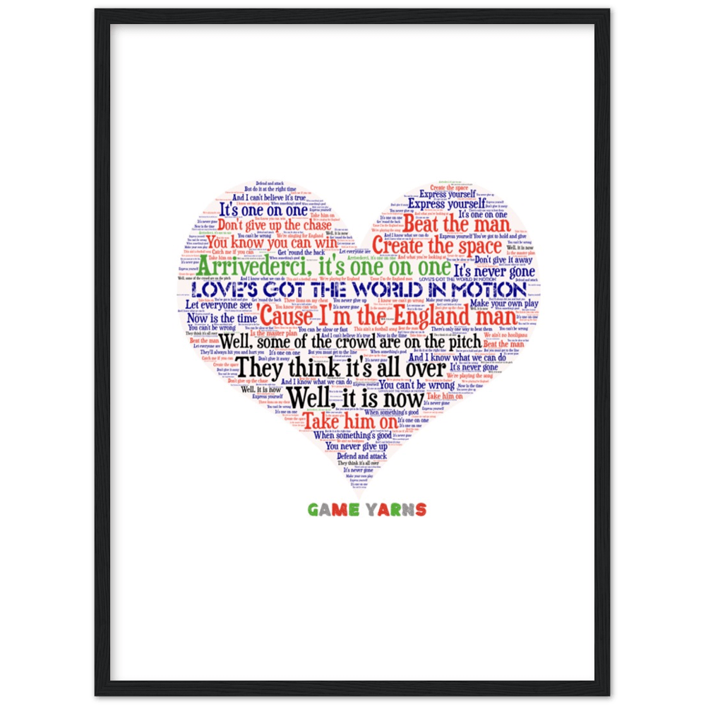 World In Motion Game Yarns Love Framed Poster - Game Yarns