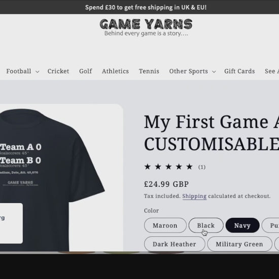 Hot to do your Game Yarns My First Game t-shirt explainer video